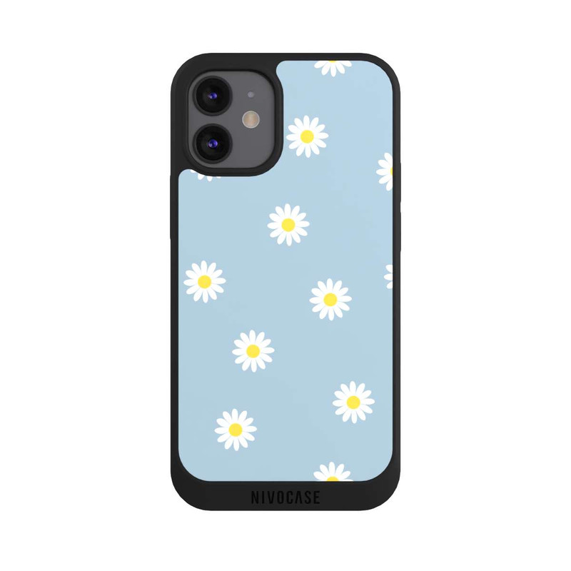 iPhone 12 mini NIVOpure Daisy Pattern on Blue