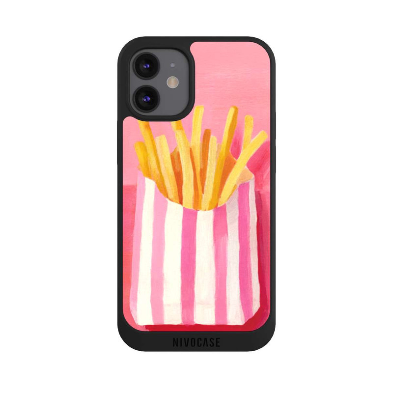 iPhone 12 mini NIVOpure Retro Fries Pink Watercolor