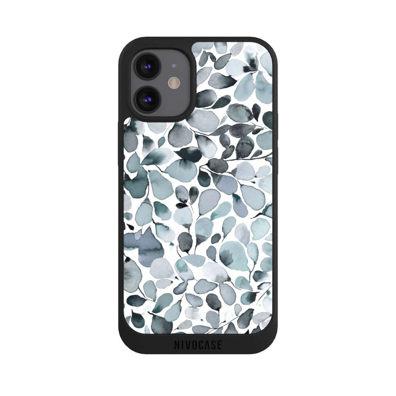 iPhone 12 mini NIVOpure Eukalyptus Aquarell Blätter Grau