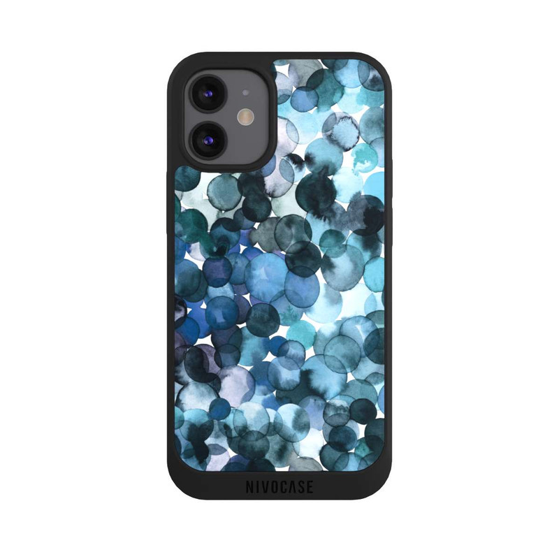 iPhone 12 mini NIVOpure Watercolor Dots Blue Pattern