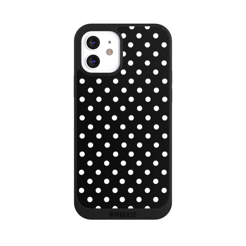 iPhone 12 NIVOpure Polka Dots Black and White