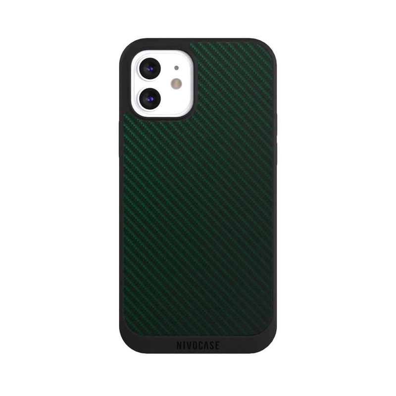 iPhone 12 NIVOpure Vert de course britannique Carbone