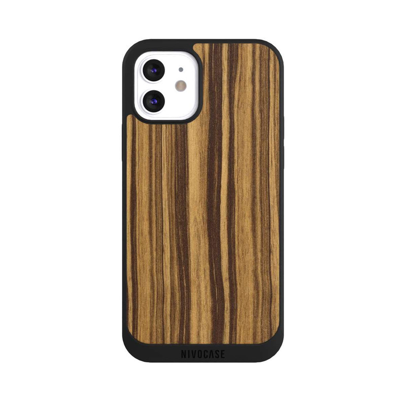 iPhone 12 NIVOpure Look Bois d'Ébène Macassar Clair