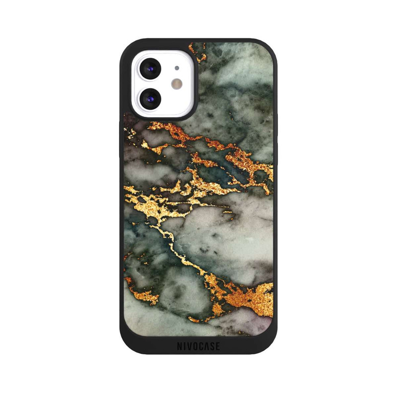 iPhone 12 NIVOpure Grey and Golden Marble Look