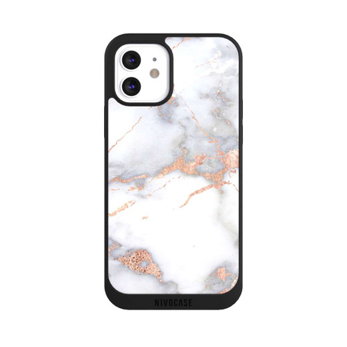 Apple iPhone 12 NIVOpure Marbre Blanc et Doré