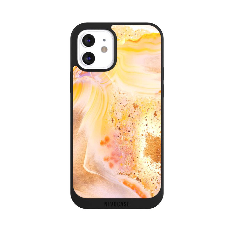 iPhone 12 NIVOpure Orange Glitter Marble Look