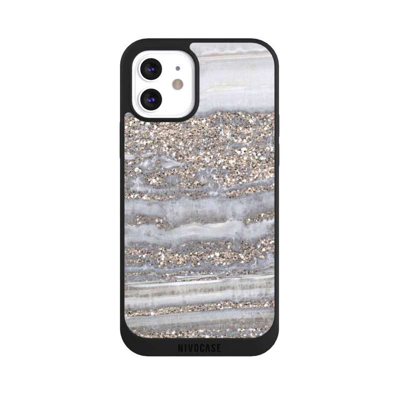iPhone 12 NIVOpure White Glitter Marble Look