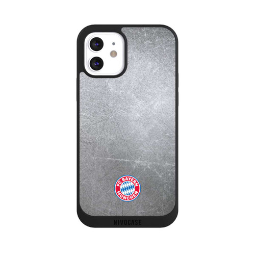 Apple iPhone 12 NIVOpure Klassisches FCB Logo Klein - Bunt auf Metalllook