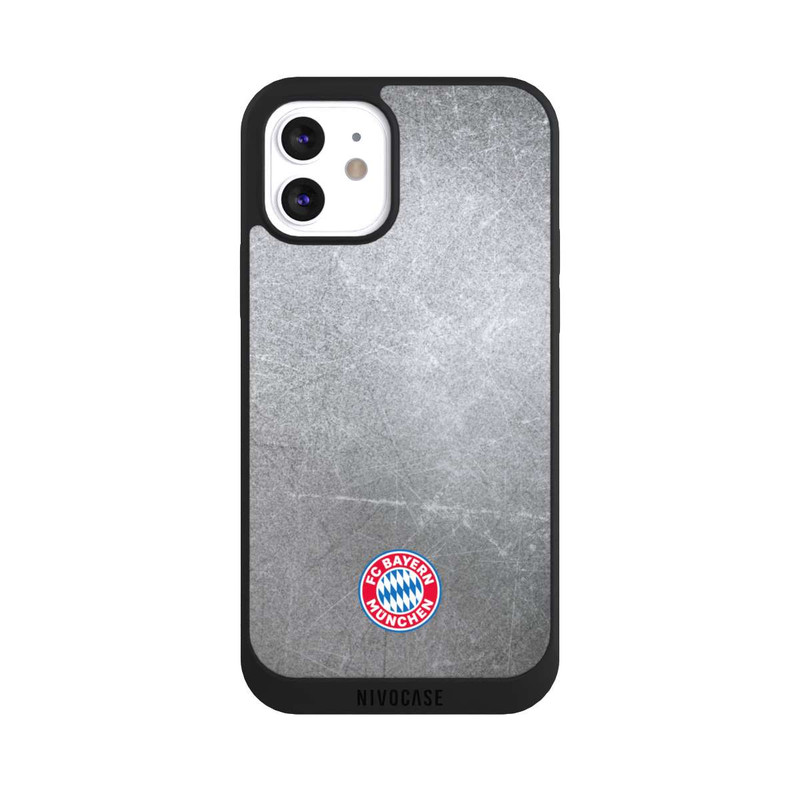 iPhone 12 NIVOpure Logo FCB Classique Petit - Coloré sur Fond Métallique