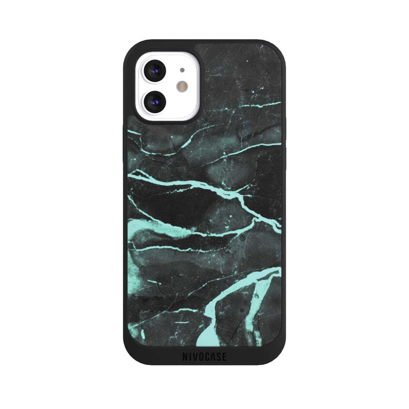 iPhone 12 NIVOpure Marbre gris et bleu