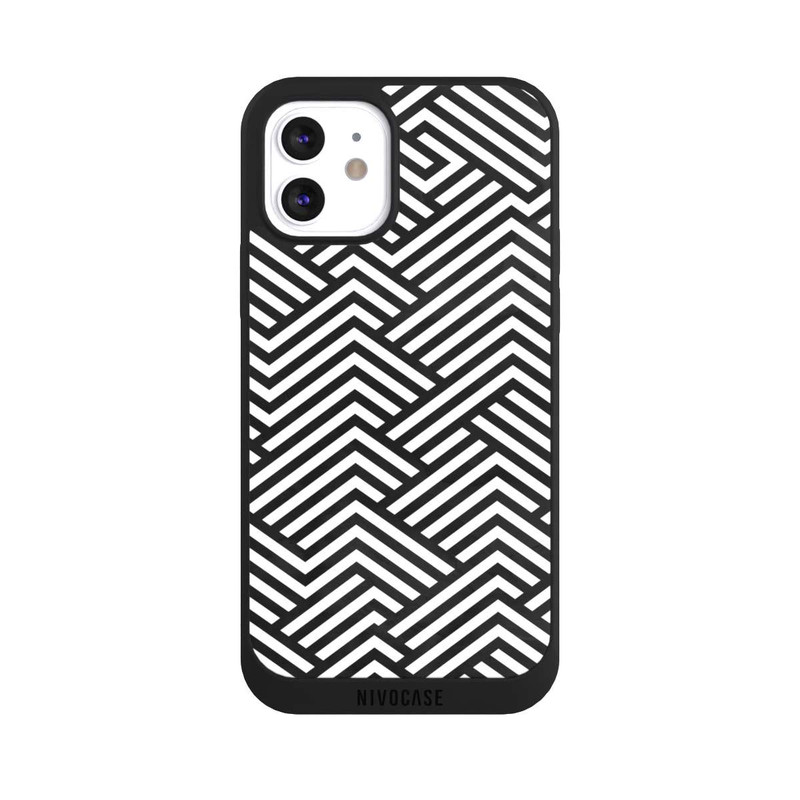 iPhone 12 NIVOpure Schwarz und Weiß ZigZag
