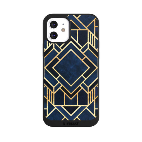 Apple iPhone 12 NIVOpure Kunst Deko Blau Golddruck