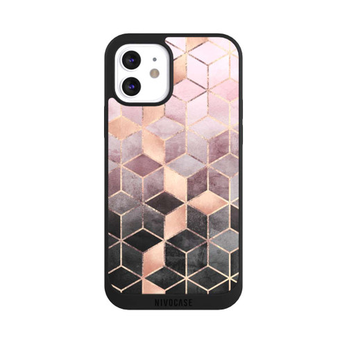 Apple iPhone 12 NIVOpure Pink-grauer Farbverlauf Würfel Druck