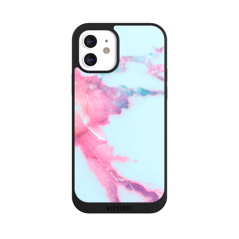 iPhone 12 NIVOpure Light Blue Iridescent Vein Marble