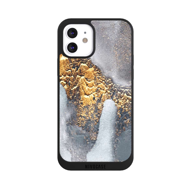 iPhone 12 NIVOpure Beton-Gold-Glitzerlook