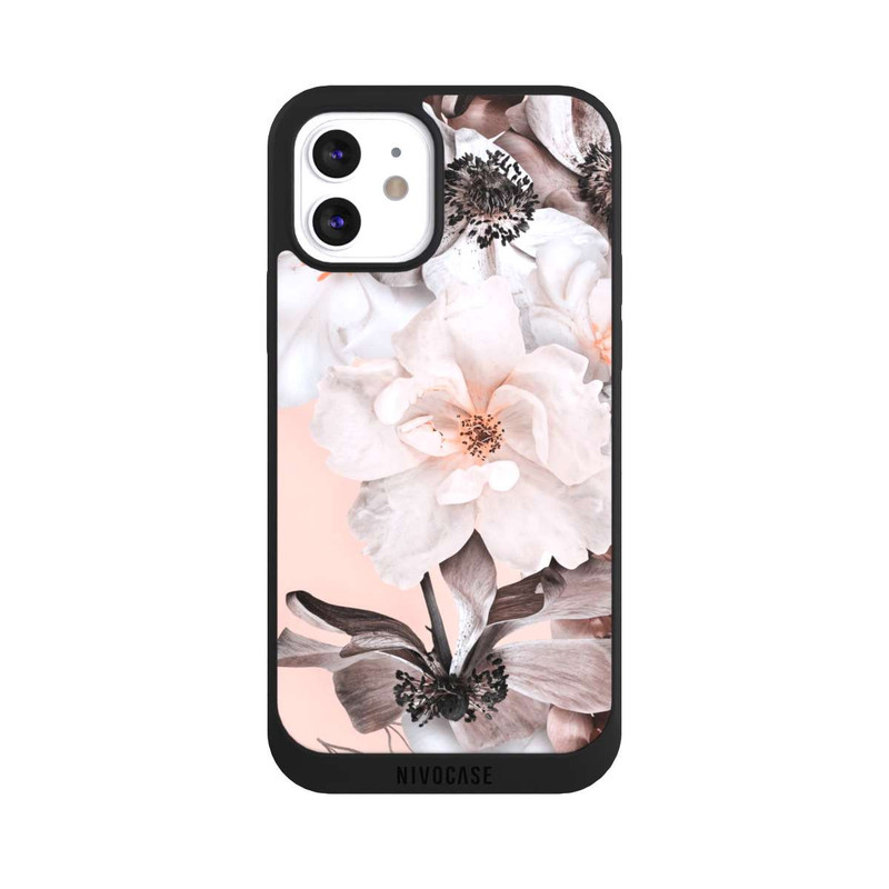 iPhone 12 NIVOpure Mur de fleurs roses