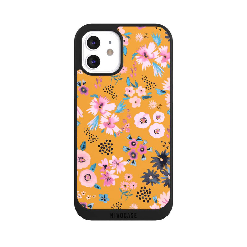 iPhone 12 NIVOpure Petites Fleurs Jaune Moutarde
