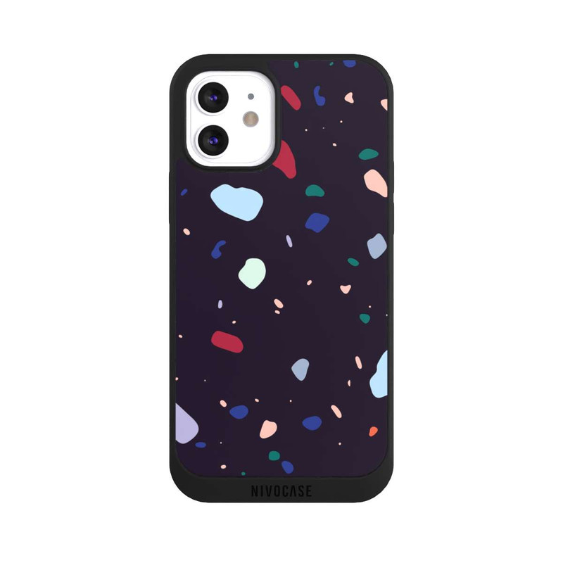 iPhone 12 NIVOpure Terrazzo arrondi foncé moderne
