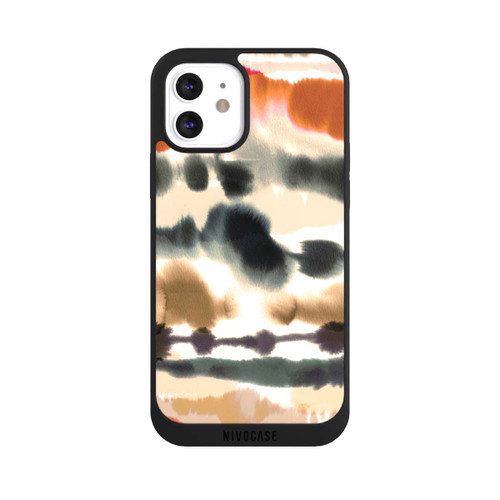 Apple iPhone 12 NIVOpure Weiche nautische Aquarelllinien Orange