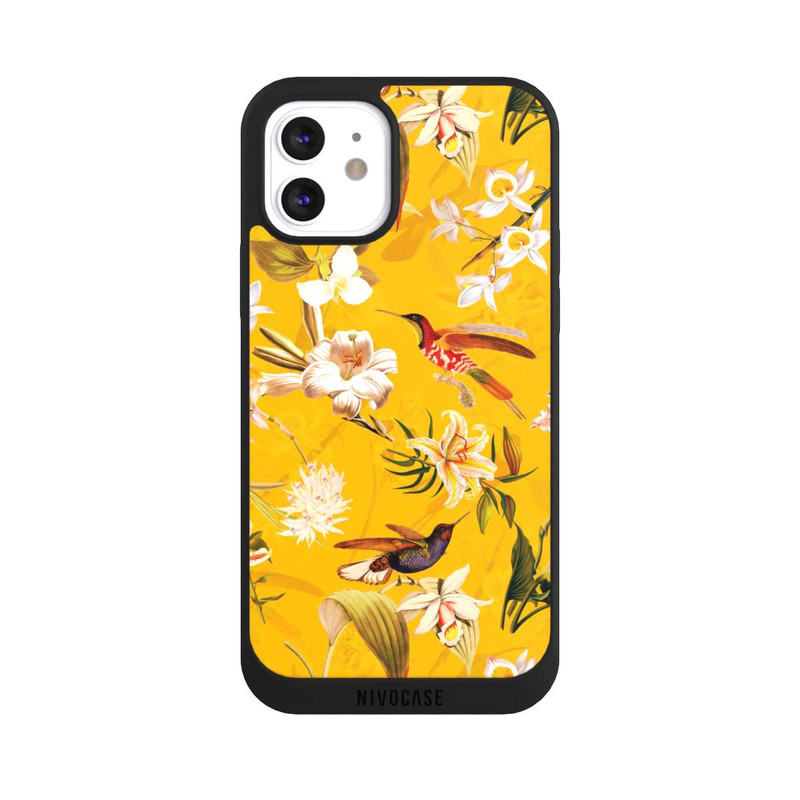 iPhone 12 NIVOpure Motif Colibri Jaune