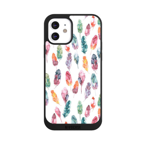 Apple iPhone 12 NIVOpure Aquarellfedern Boho