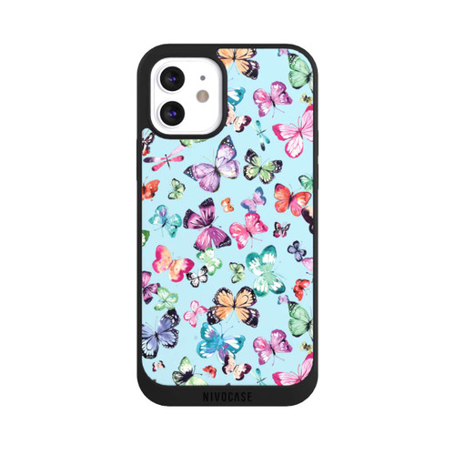 Apple iPhone 12 NIVOpure Butterflies Pink Orange Blue