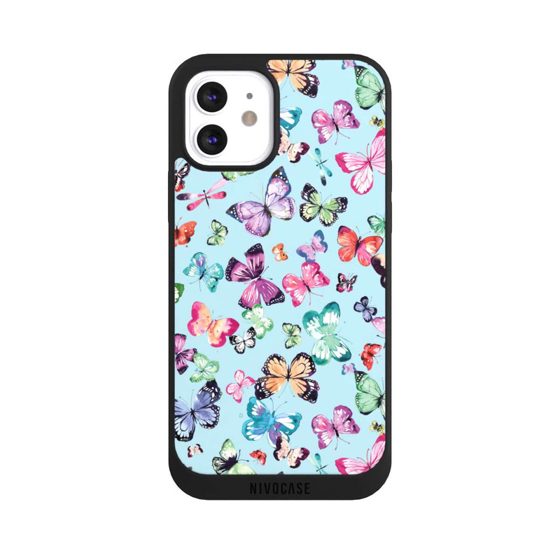 iPhone 12 NIVOpure Schmetterlinge rosa orange blau