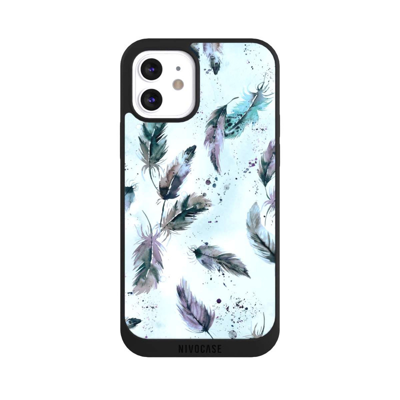 iPhone 12 NIVOpure Plumes Magiques Bleu Doux