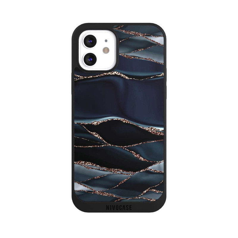iPhone 12 NIVOpure Dunkelgraue Streifen goldener Look