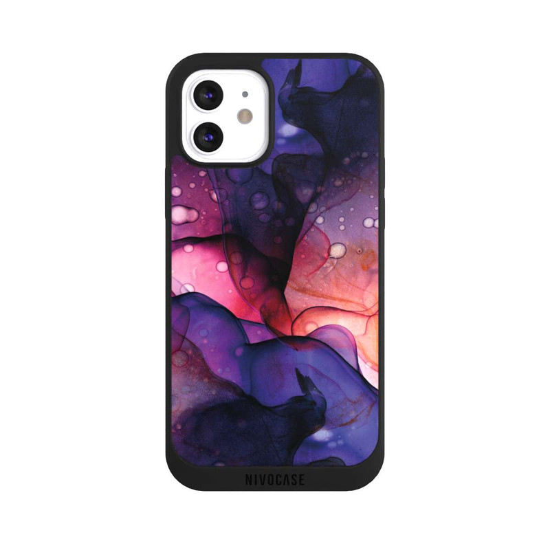 iPhone 12 NIVOpure Flüssige Kunst Lila-Pink