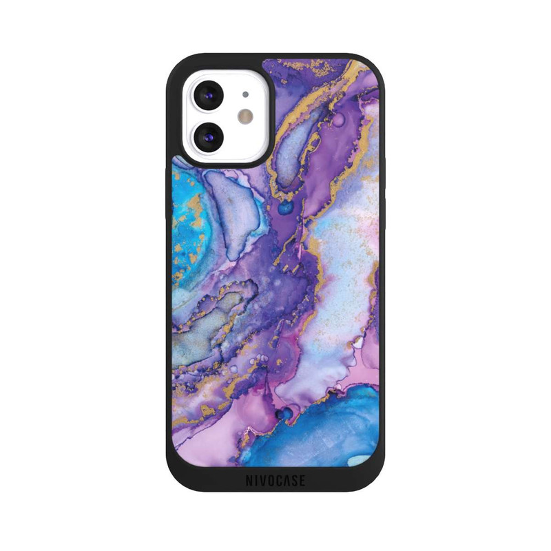iPhone 12 NIVOpure Purple und Blue Swirl Ink