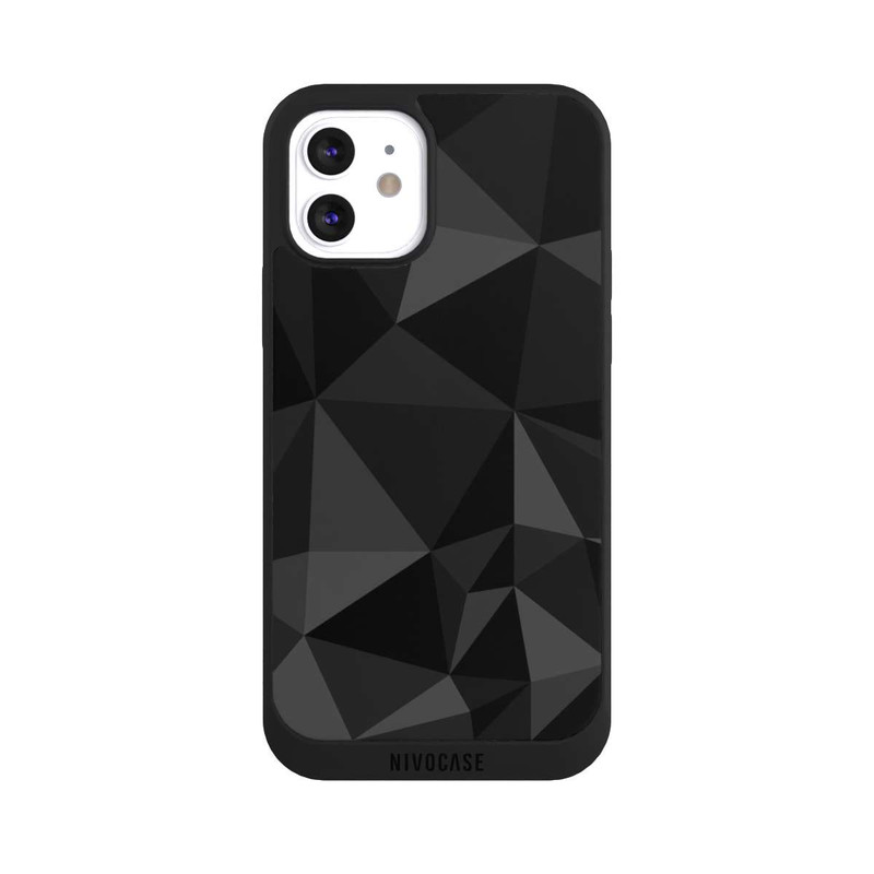 iPhone 12 NIVOpure Polygon Pattern Black