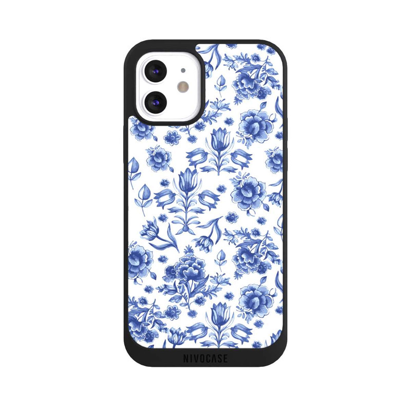 iPhone 12 NIVOpure Blue Flower Pattern - Delft (NL)