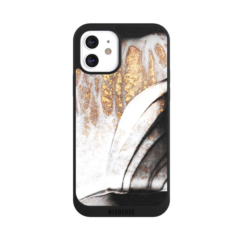 iPhone 12 NIVOpure Veines noires et dorées