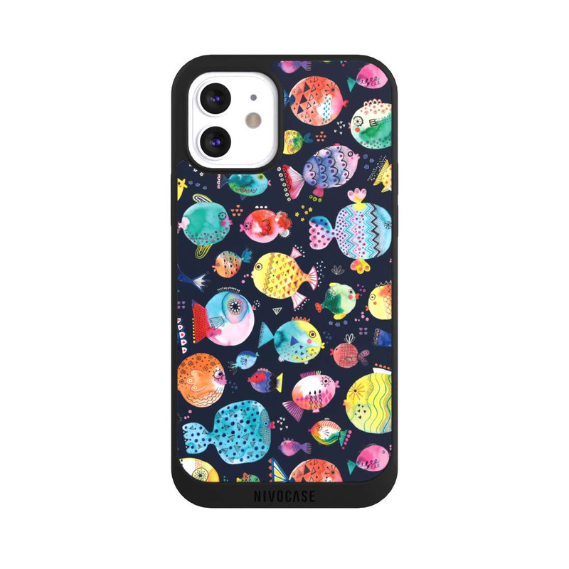 iPhone 12 NIVOpure Strandkugelfische Kinder Marineblau