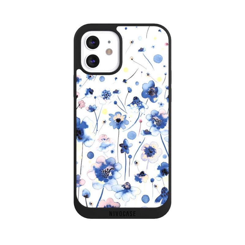 iPhone 12 NIVOpure Aquarelltinte blaue Blumen