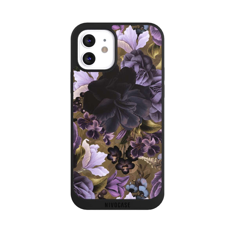 iPhone 12 NIVOpure  Lila und goldene Vintageblumen