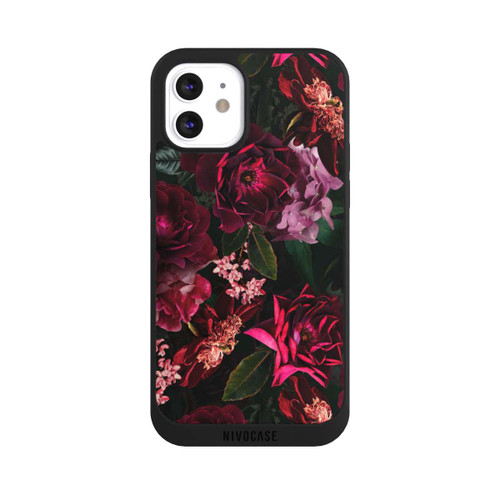 Apple iPhone 12 NIVOpure Fleurs rouge foncé et roses