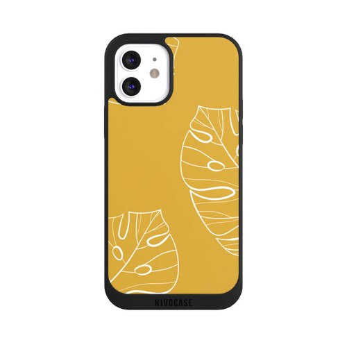 Apple iPhone 12 NIVOpure Leaves Mustard Background