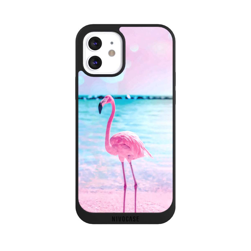 iPhone 12 NIVOpure Rosa Flamingo am Meer