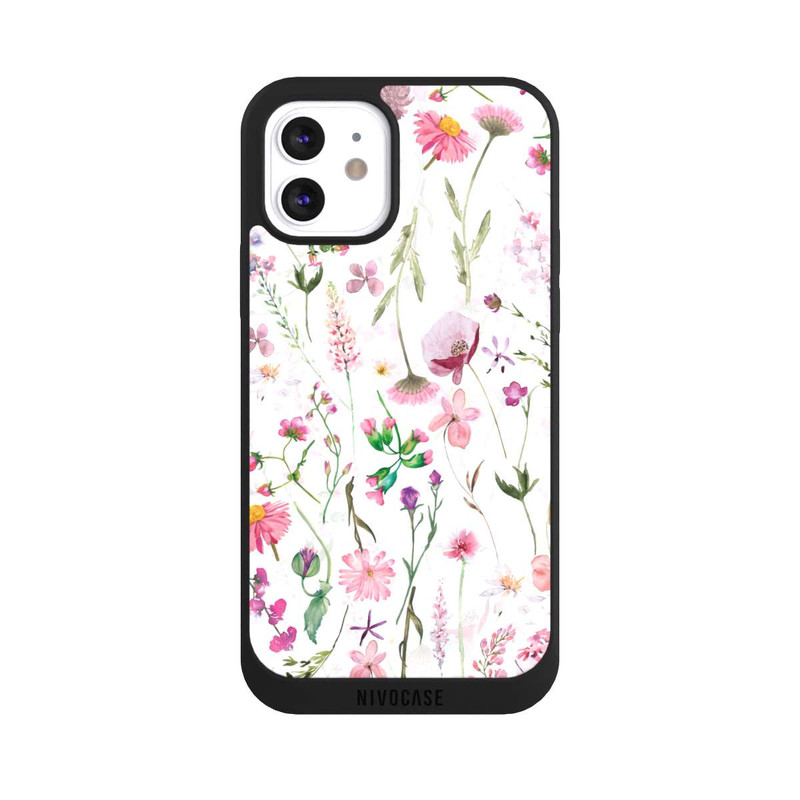 iPhone 12 NIVOpure Prairie de fleurs roses