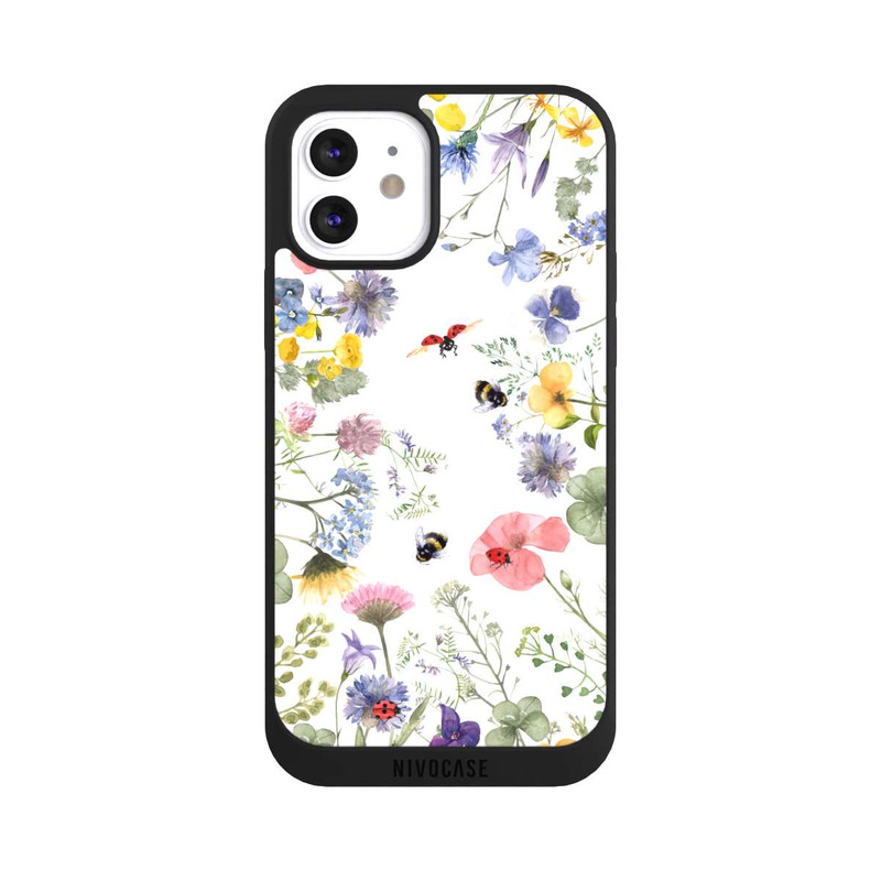 iPhone 12 NIVOpure Bunte Frühlingsblumen und Bienen