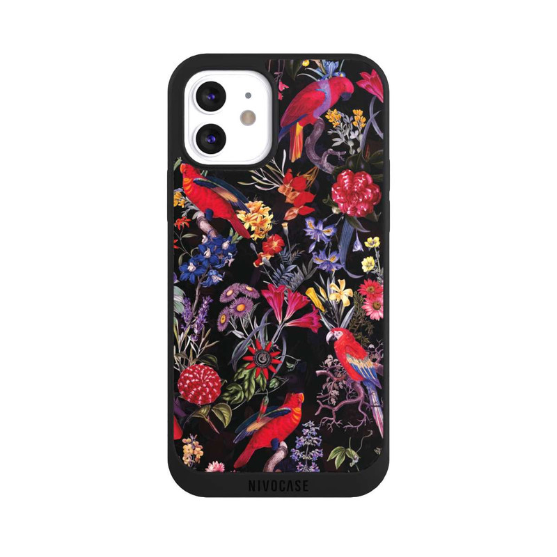 iPhone 12 NIVOpure Dark Flowers and Parrots