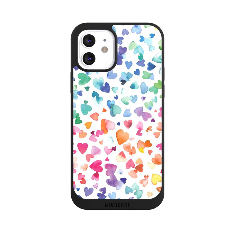 iPhone 12 NIVOpure Coeurs d'amour aquarelle