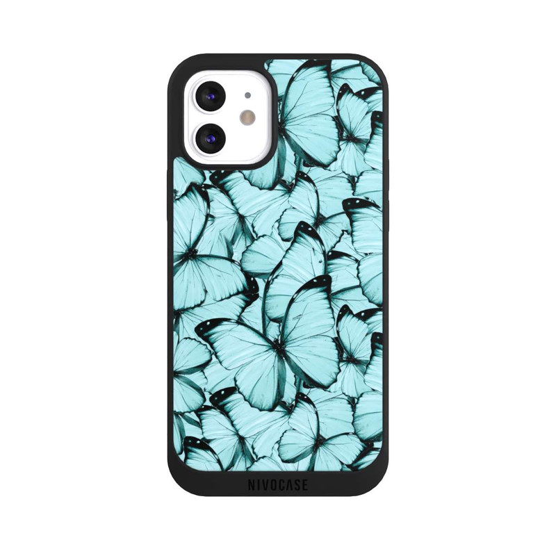 iPhone 12 NIVOpure Papillons sarcelle