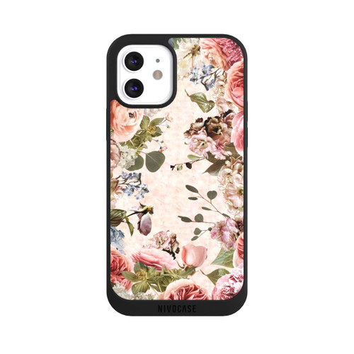 Apple iPhone 12 NIVOpure Blumenrahmen Pfingstrosen Pastell
