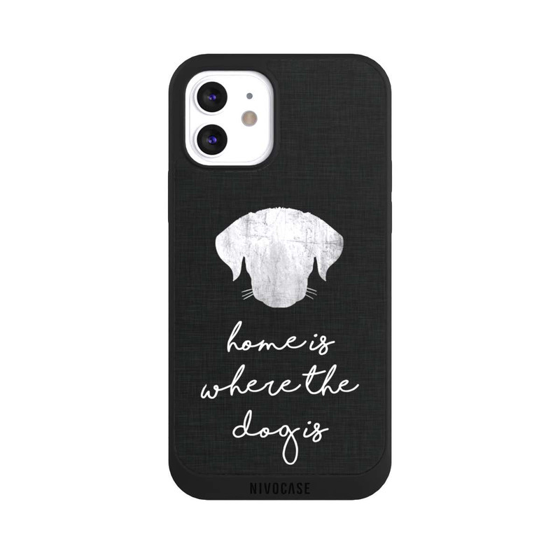 iPhone 12 NIVOpure Home Is Where The Dog Is - White on Black