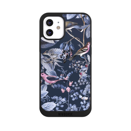 Apple iPhone 12 NIVOpure Vögel und Beeren blau