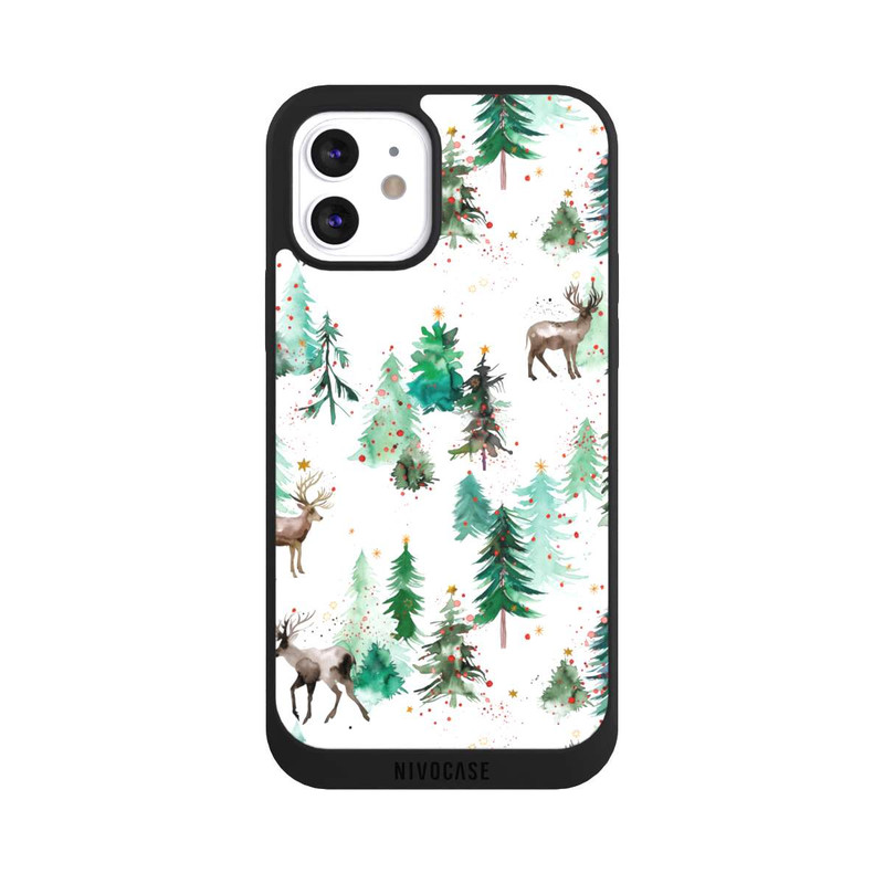 iPhone 12 NIVOpure Cerfs et arbres de Noël d'hiver