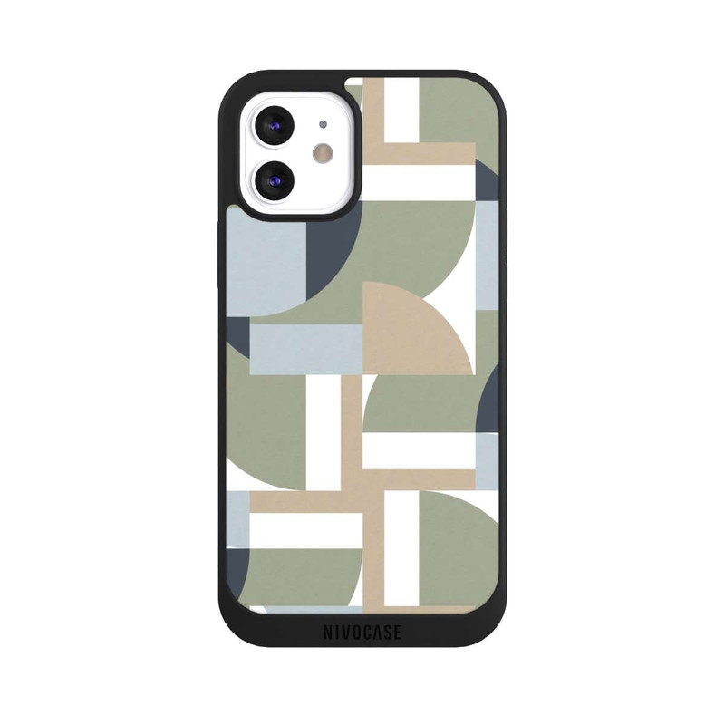 iPhone 12 NIVOpure Polygones futuristes du Bauhaus Beige